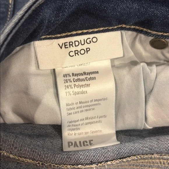 PAIGE Jeans Verdugo Crop Womens Denim Size 32 - Picture 6 of 8